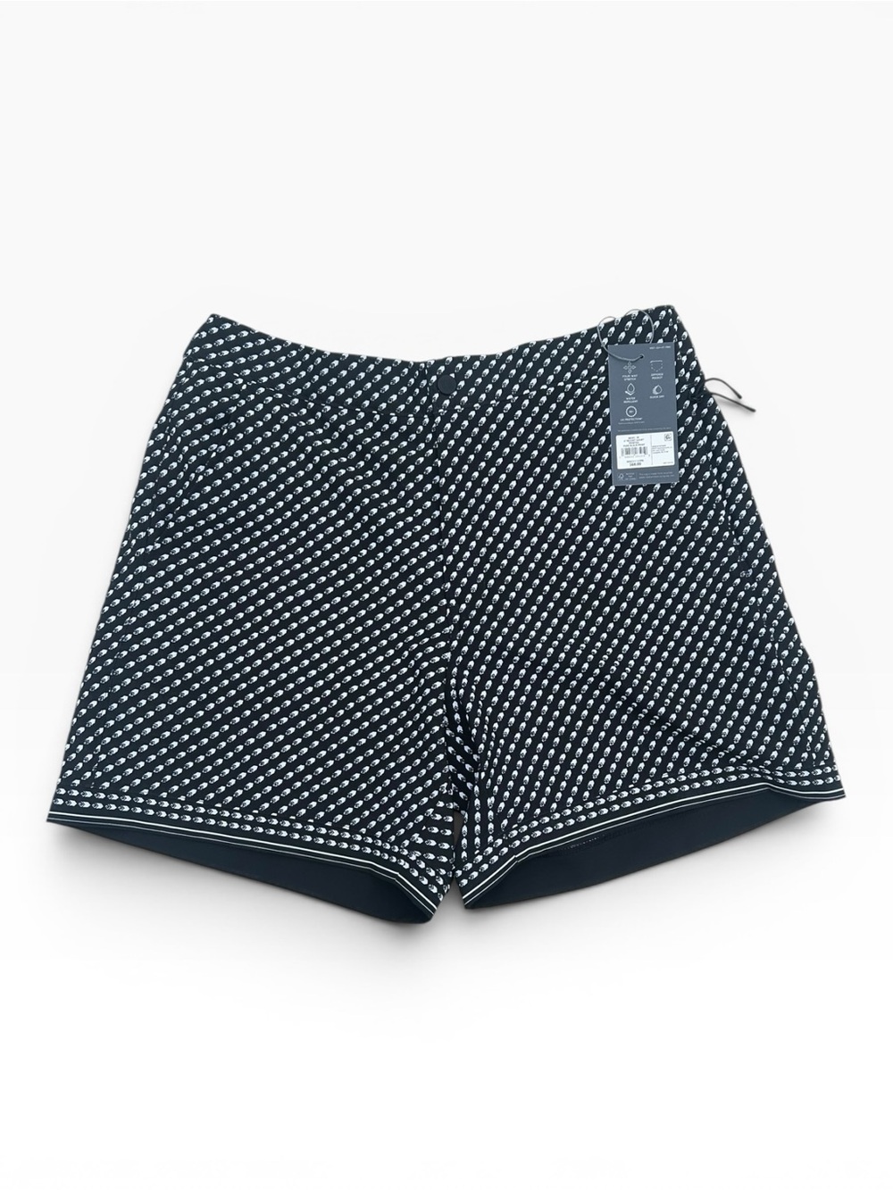 VRST Men 6" Resort Short NWT Relaxed Fit Pure Black Print Med Water Repellent